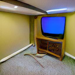 Photo of an old television in an old basement